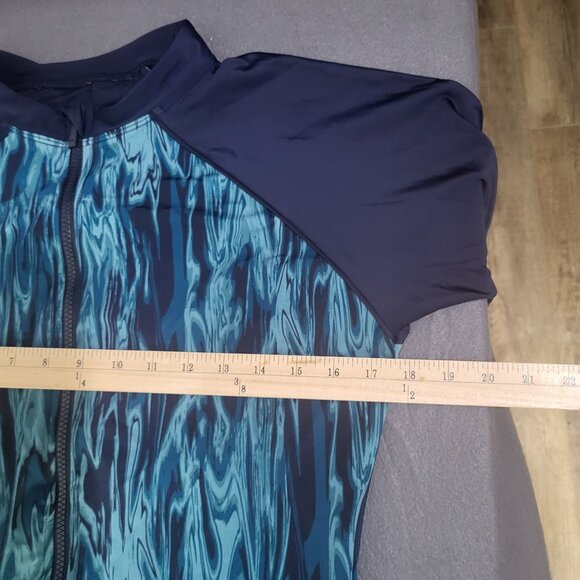 All in Motion Womens XL Long Sleeve Mock Neck One Piece Zip Swimsuit Rashguard - Picture 6 of 10